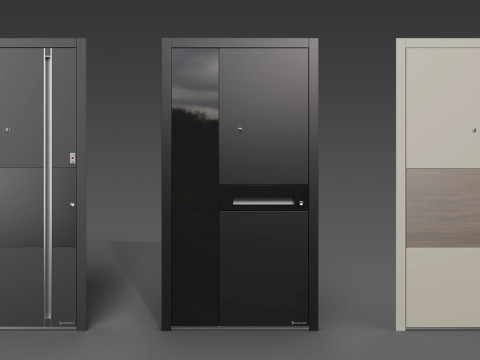 Modern Front Door Set 2 Modèle 3D