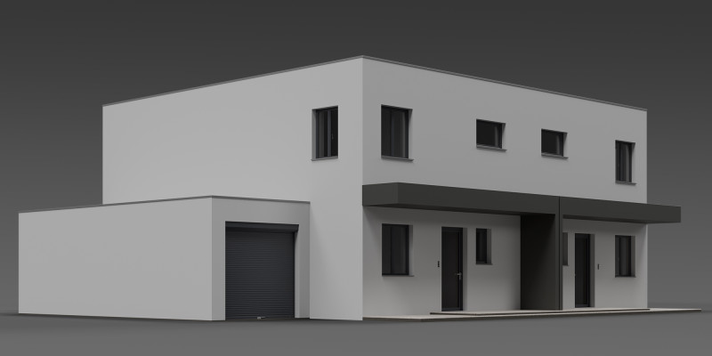 Duplex house Modello 3D .c4d .max .obj .3ds .fbx .stl .blend 