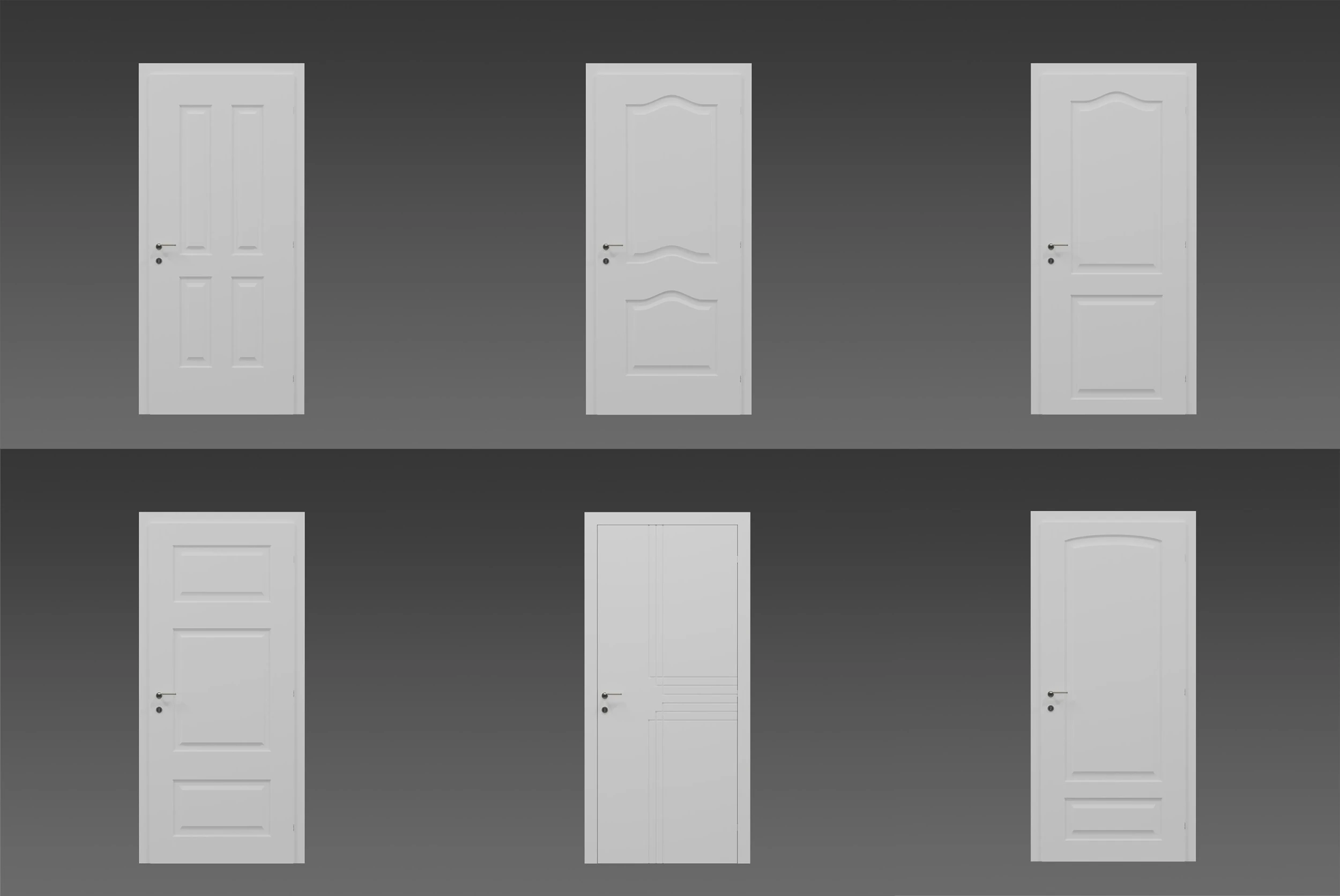 Interior Door Set 3D Model .c4d .max .obj .3ds .fbx .stl .blend 
