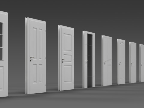 室内ドアセット 3Dモデル