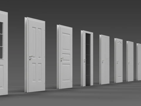 Interior Door Set 3D Model