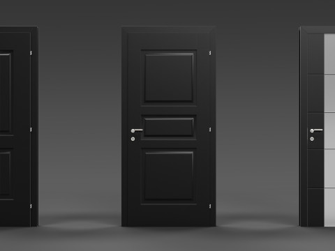 室内ドアセット 3Dモデル