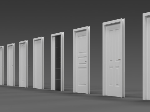 室内ドアセット 3Dモデル