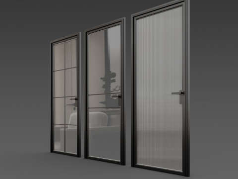 Glass doors pack 3D Model