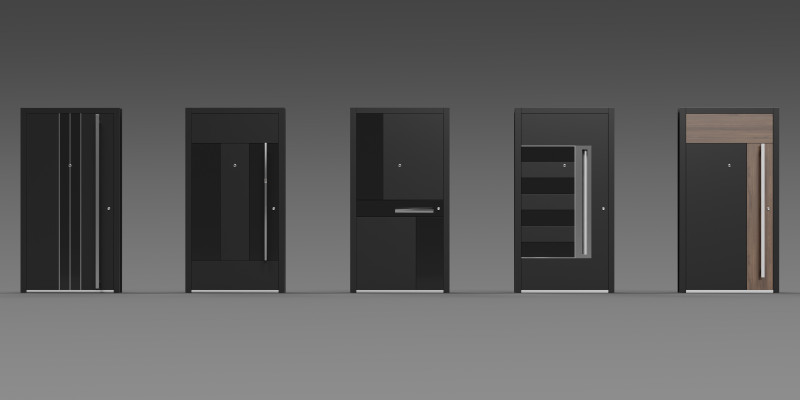 Modern Front Door Collection Modello 3D .c4d .max .obj .3ds .fbx .stl .blend 