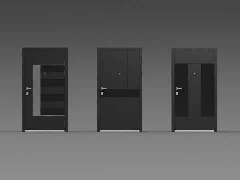 Modern Front Door Collection Modello 3D
