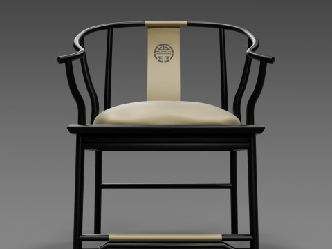 Indochine Upholstered Arm Chair 3D Modell