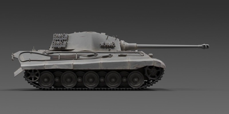Panzerkampfwagen Tiger Ausf B 3D Model .c4d .max .obj .3ds .fbx .stl .blend