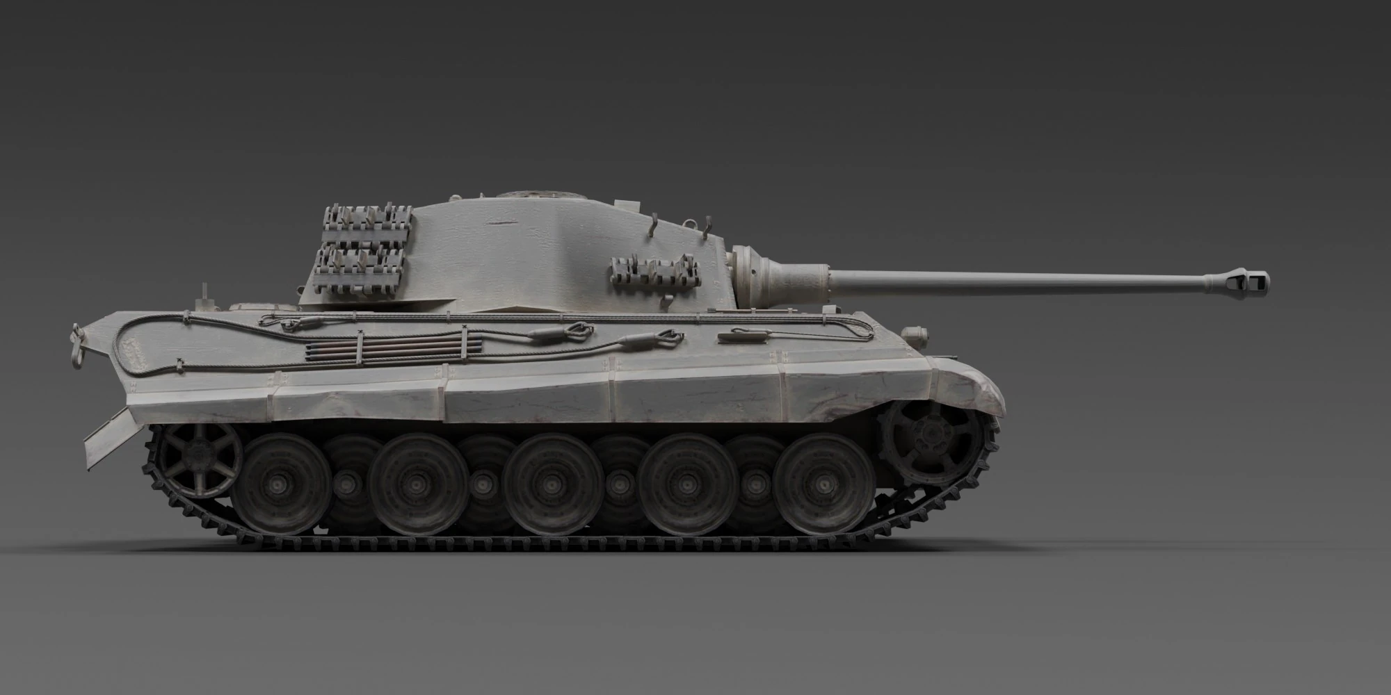 Panzerkampfwagen Tiger Ausf B 3D Model .c4d .max .obj .3ds .fbx .stl .blend