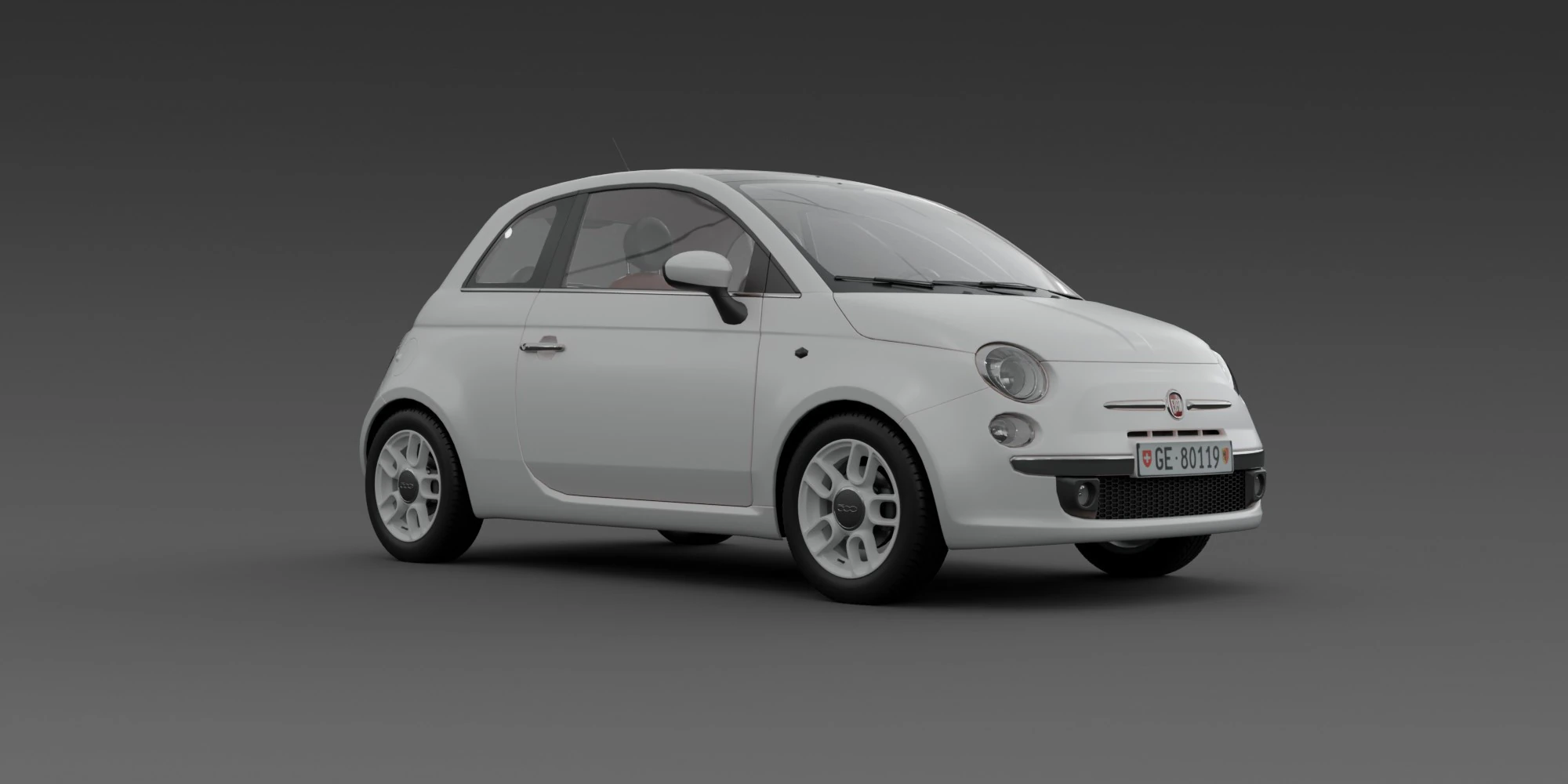 Fiat 500 3D Model .c4d .max .obj .3ds .fbx .stl .blend 