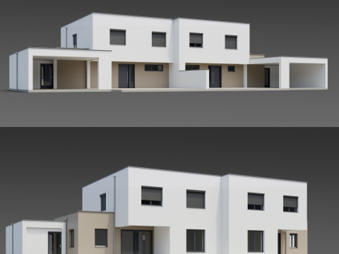 Modern Duplex Residence Model 3D