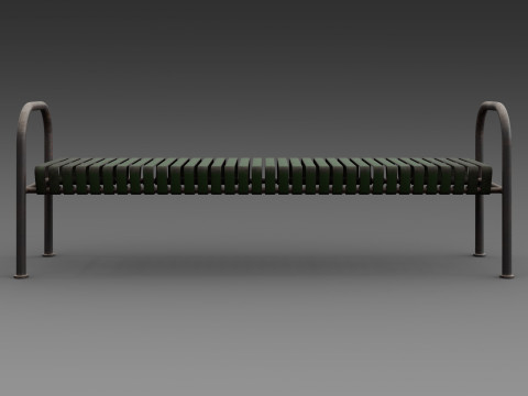 देहाती धातु बेंच 3D मॉडल