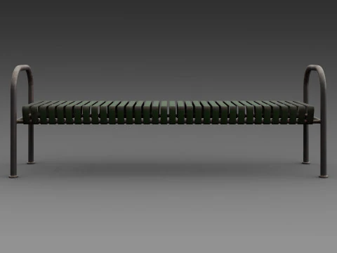 Rustic Metal Bench 3D Model