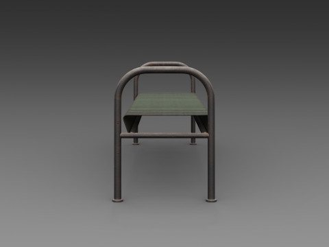 देहाती धातु बेंच 3D मॉडल