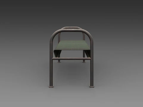 Rustic Metal Bench 3D Model