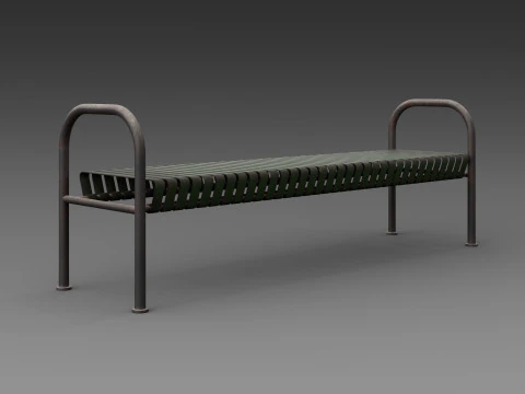 Rustic Metal Bench 3D Model
