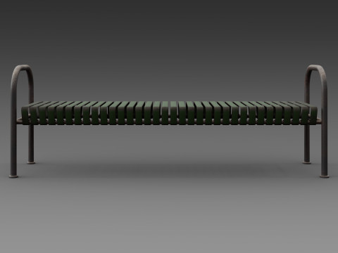 देहाती धातु बेंच 3D मॉडल