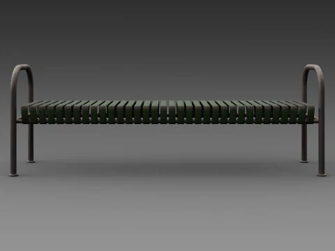 Rustic Metal Bench 3D Model