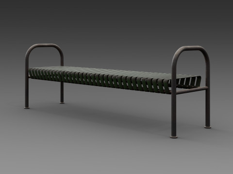 देहाती धातु बेंच 3D मॉडल