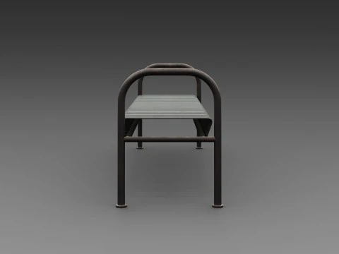 Rustic Metal Bench 3D Model