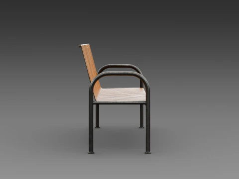 Rustic orange bench 3D Model