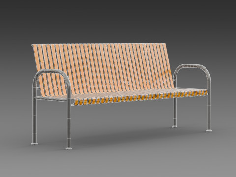 质朴的橙色长凳 3D 模型