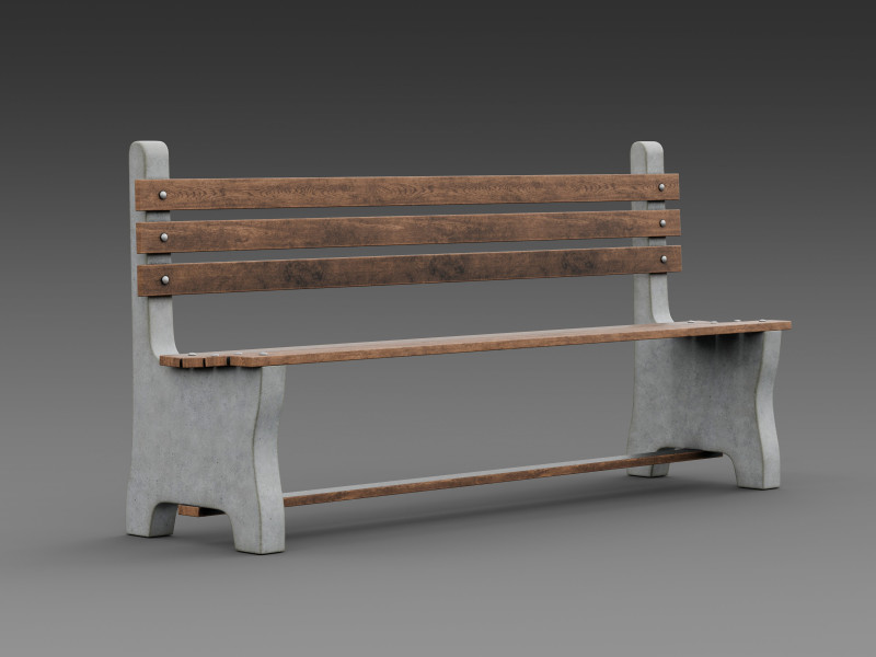 Banco de concreto rústico Modelo 3D .c4d .max .obj .3ds .fbx .stl .blend