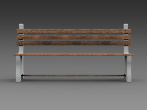 Banco de concreto rústico Modelo 3D