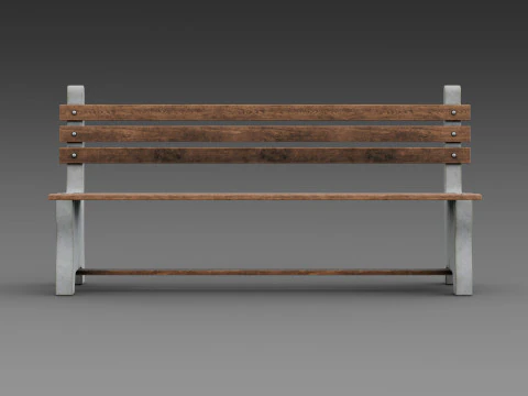 Panca rustica in cemento Modello 3D