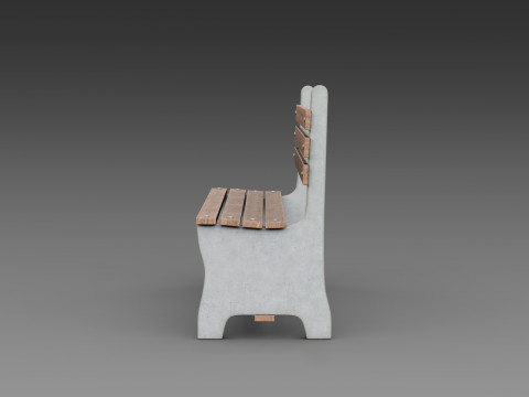 Banco de concreto rústico Modelo 3D