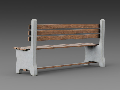 Banco de concreto rústico Modelo 3D