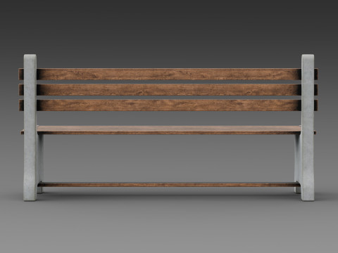 Banco de concreto rústico Modelo 3D