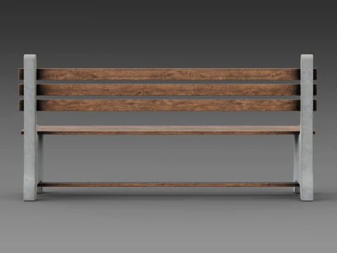 Panca rustica in cemento Modello 3D