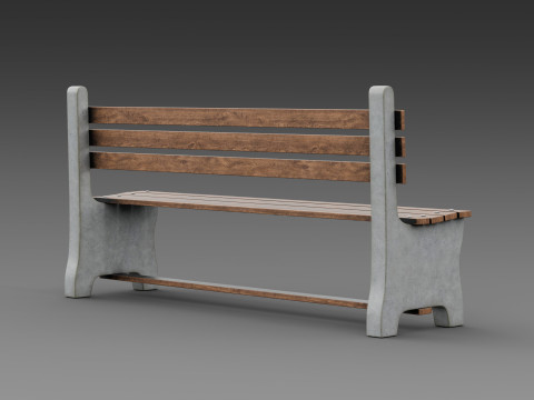 Banco de concreto rústico Modelo 3D