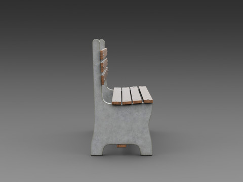 Banco de concreto rústico Modelo 3D