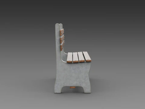 Panca rustica in cemento Modello 3D