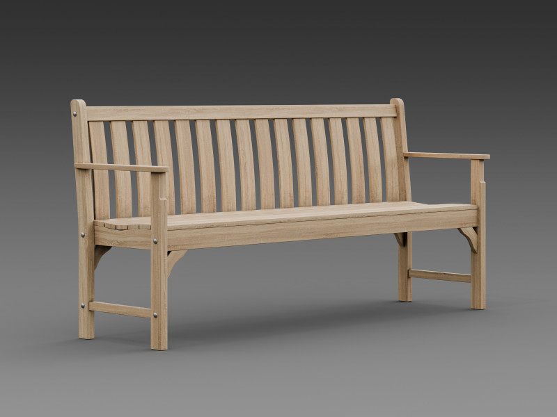 Banco de madeira Modelo 3D .c4d .max .obj .3ds .fbx .stl .blend