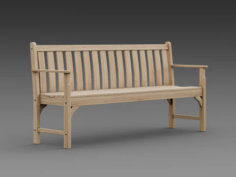 Panca in legno Modello 3D