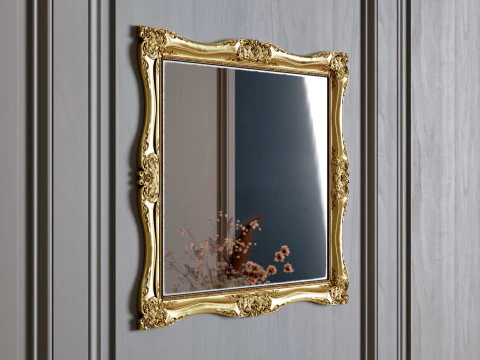Золоте дзеркало бароко 3D Модель