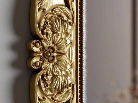 Baroque Gold Mirror 3D Model