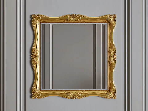 Baroque Gold Mirror 3D Model
