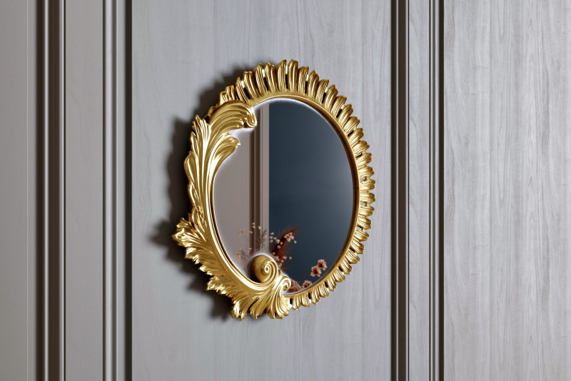 Specchio barocco rotondo decorato Modello 3D .c4d .max .obj .3ds .fbx .stl .blend