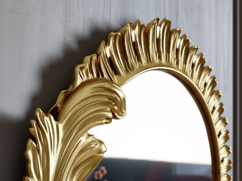 Ornate Round Baroque Mirror 3D Model