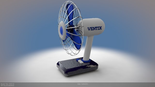 table fan 3D Model .c4d .max .obj .3ds .fbx .stl .blend 