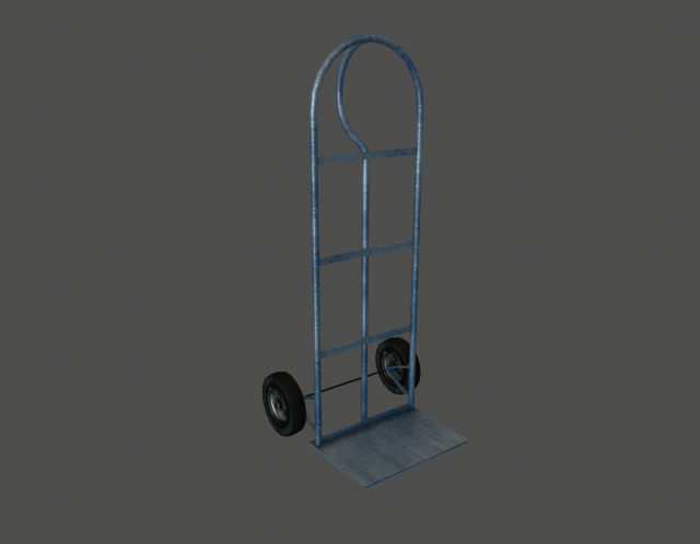 handcart 3D Модель .c4d .max .obj .3ds .fbx .stl .blend 