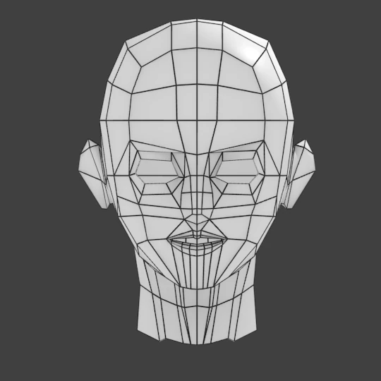 super low-poly head base mesh 3D Model .c4d .max .obj .3ds .fbx .stl .blend 