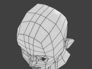 super low-poly head base mesh 3D Model