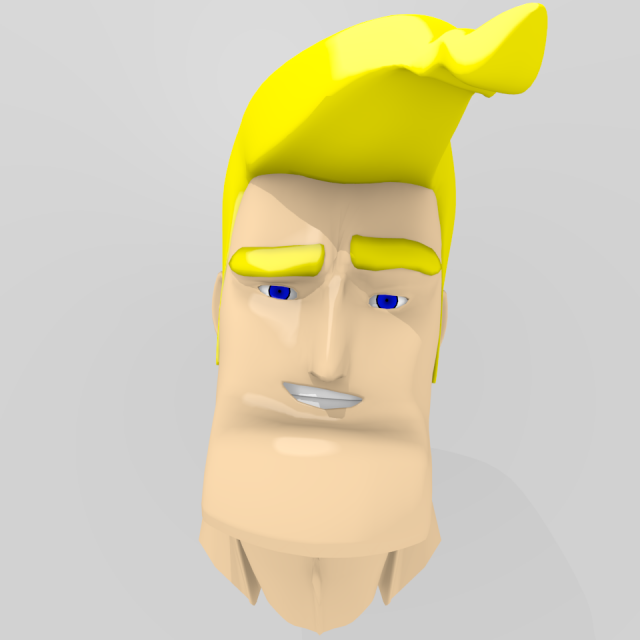 cartoon handsome guy head rigged Modelo 3D .c4d .max .obj .3ds .fbx .stl .blend