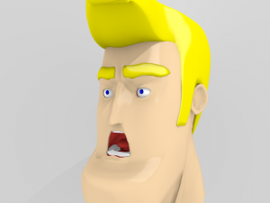 cartoon handsome guy head rigged Modelo 3D