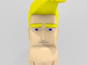 cartoon handsome guy head rigged Modelo 3D
